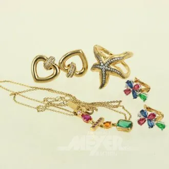 Petit lot de bijoux en argent doré