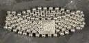 Armband – 800 Silber, ca. 65,3 g, breites Band mit Kugel- und Blütendekor, Kastenschloss mit Sicherheitskettchen, L= ca. 19 cm;