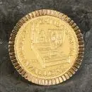 Broche – or 900/585, env. 16,4 g au total, médaille Kempten/Allgäu 1964 en or 900, monture or 585, d= env. 3 cm