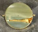 Brooch – mount 585 gold, 14.7 g total, landscape agate (?), also wearable as pendant, d= approx. 4 cm
