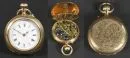 Damentaschenuhr – Gehäuse 585 GG, Staubdeckel Metall, ca. 28,2 g total, Emaillezifferblatt mit römischen Ziffern, Kronenaufzug,…