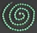 Collier – fermoir 835 argent, billes chrysoprase, L= env. 78 cm