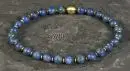 Collier – Fermoir et éléments intermédiaires en or 18 carats, boules de lapis-lazuli bleu-vert, L= env. 41 cm, fermoir à baïonnette
