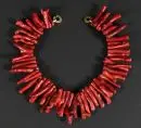 Collier – Fermoir en argent 925, doré, brindilles de corail, L= env. 41 cm, envoi uniquement dans l'UE