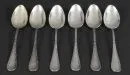 Kaffeelöffel, 6 Stück "Koch & Bergfeld" – 800 Silber, ca. 134 g, Griffe mit Kreuzbandmuster, L= 14 cm;