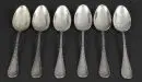 Cuillères à café, 6 pièces "Koch & Bergfeld" – Argent 800, env. 134 g, manches avec motif de ruban croisé, L= 14 cm