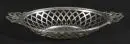 Coupe décorative – argent 800, env. 295 g, paroi ajourée, 2 poignées en forme de boucle, corps ovale, 5 x 29,5 x 16,5 cm ;