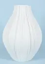Vase de sol "Rosenthal" – porcelaine biscuit, intérieur émaillé, paroi cannelée, corps balustre, H= 42 cm