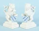 Figurines, 2 pièces - Lions héraldiques bavarois "Nymphenburg"