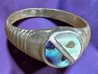 Zilveren ring 925 met parelmoer, maat 56, 2,54 g