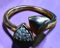 Zilveren ring 925 met heldere stenen, open, 2,18 g
