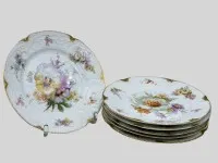 6x Gebäckteller "Rosenthal" Sansscouci, Blumendekor, D-15 cm