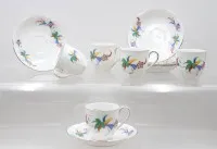5x Art-Déco-Kaffeetassen mit U.T. von EPIAG, je ca. H-6cm