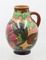 Art Nouveau ceramic vase, NORICA, design by Carl Sigmund Luber (1868-1933), unfortunately several chips and chips on the base, approx. H 20.5 cm