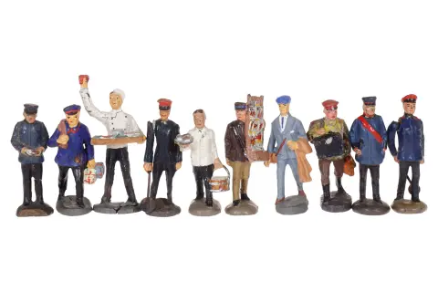 10 Elastolin stationsfiguren