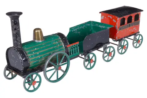 Franse DS 1-A stoomlocomotief met tender en 1 personenwagen