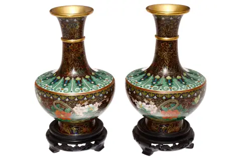 Paar Chinese cloisonné vazen