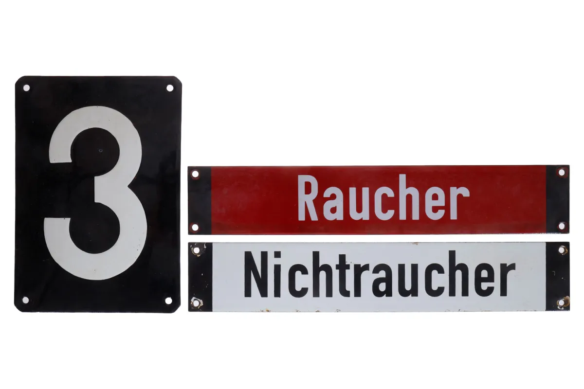 3 plaques émaillées de chemin de fer