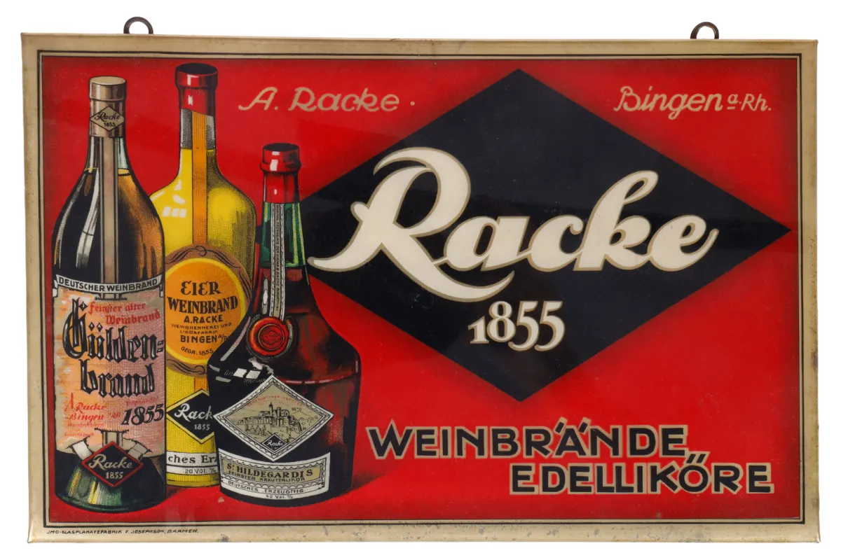 Reclame metalen bord "Racke Weinbrand"
