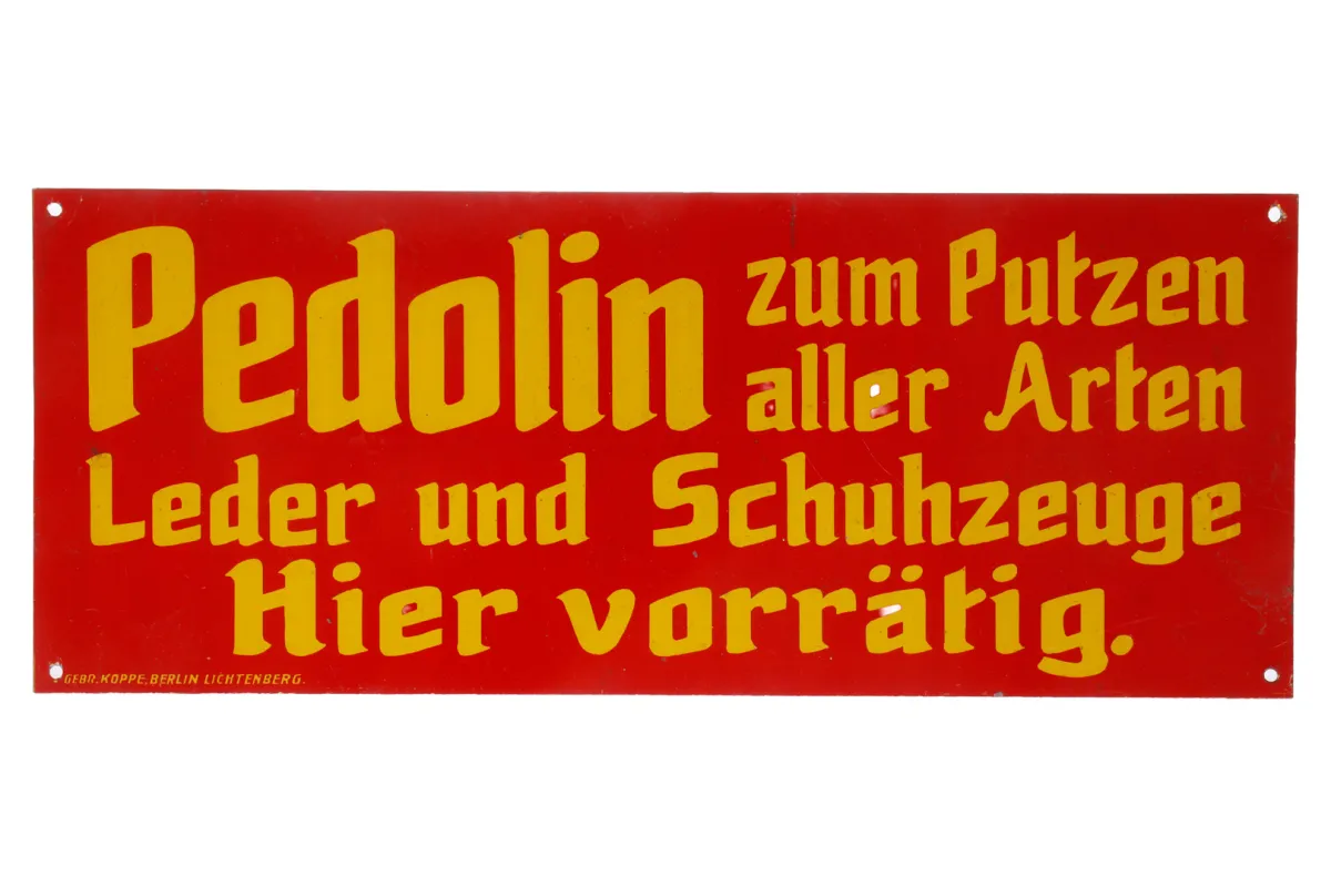 Plechová reklamní tabule „Pedolin”