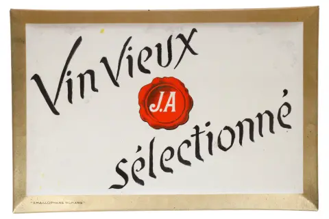 Жестяная рекламная вывеска «Vin Vieux Sélectionné»