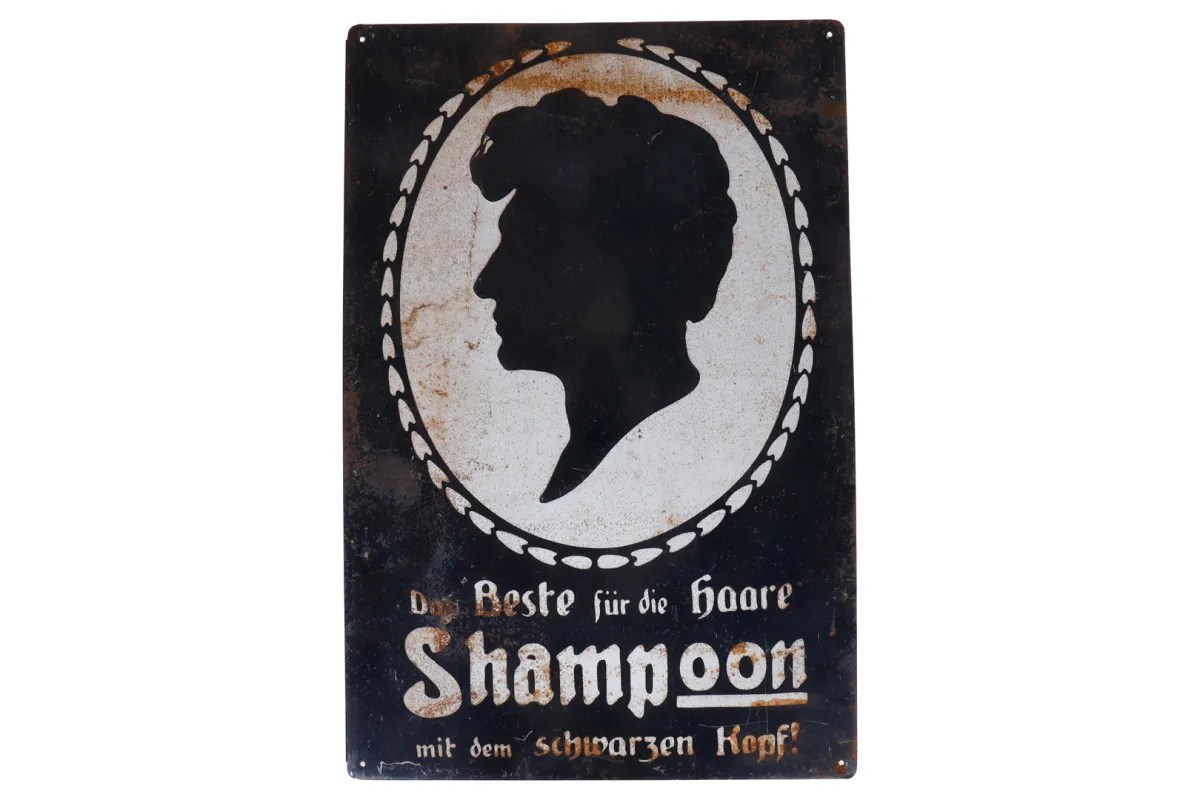 Plaque publicitaire en tôle « Schwartzkopff Shampoon »