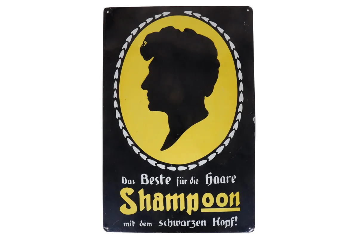Geëmbosseerd blikken reclameschild "Schwartzkopff"