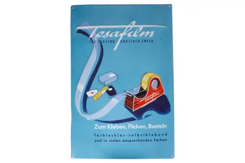 Geëmbosseerd blikken reclameschild "Tesa Film"