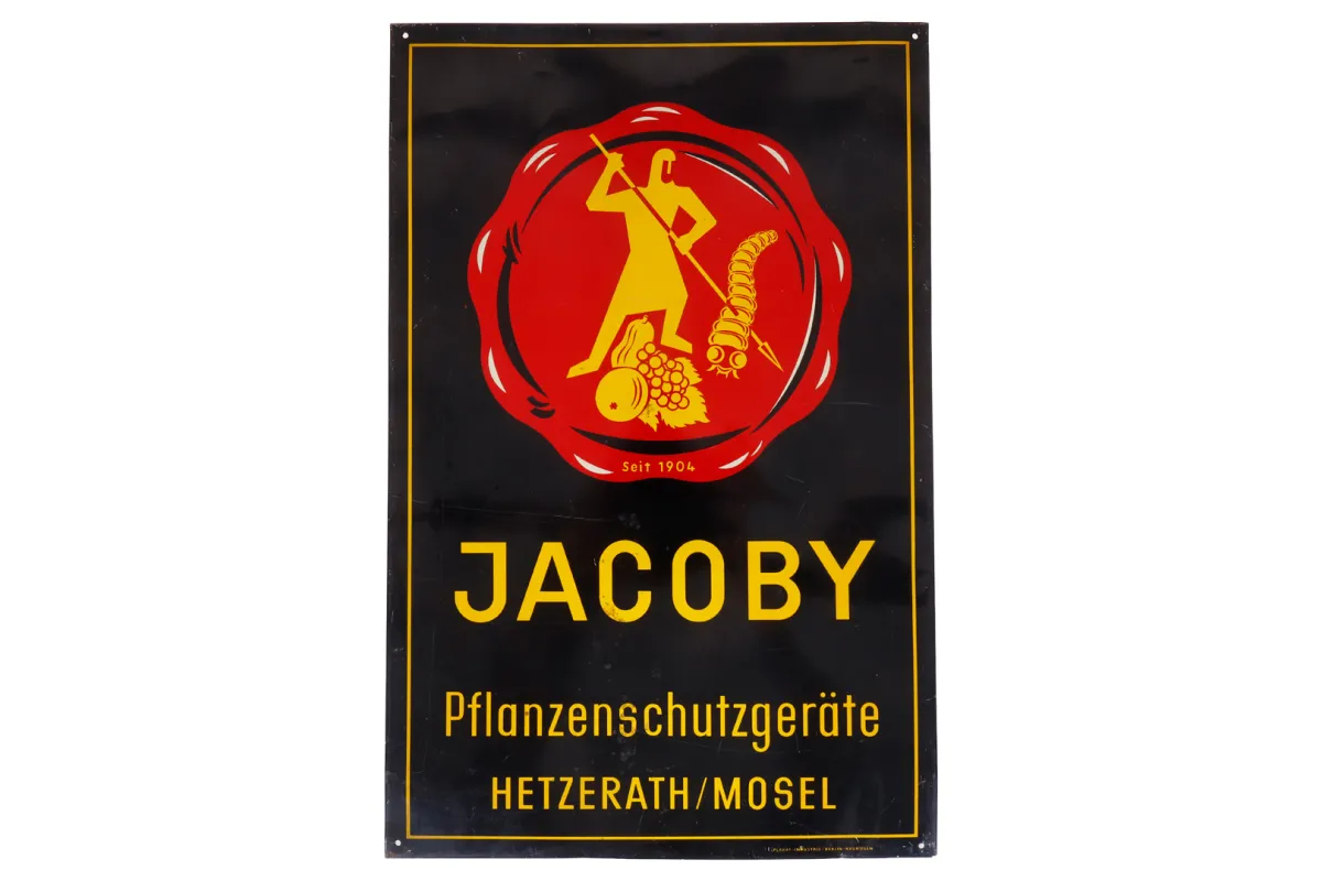 Reclame geëmailleerd bord "Jacoby Pflanzenschutz"