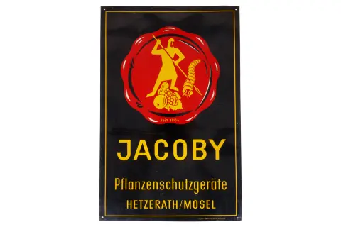 Reclame geëmailleerd bord "Jacoby Pflanzenschutz"