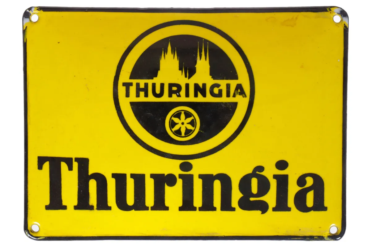 Gebogen emaille bord “Thuringia”