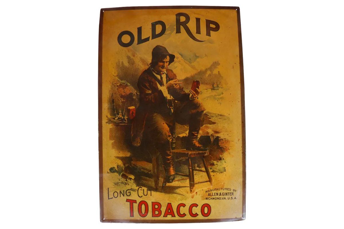 Тиснёная жестяная табличка «Old Rip»