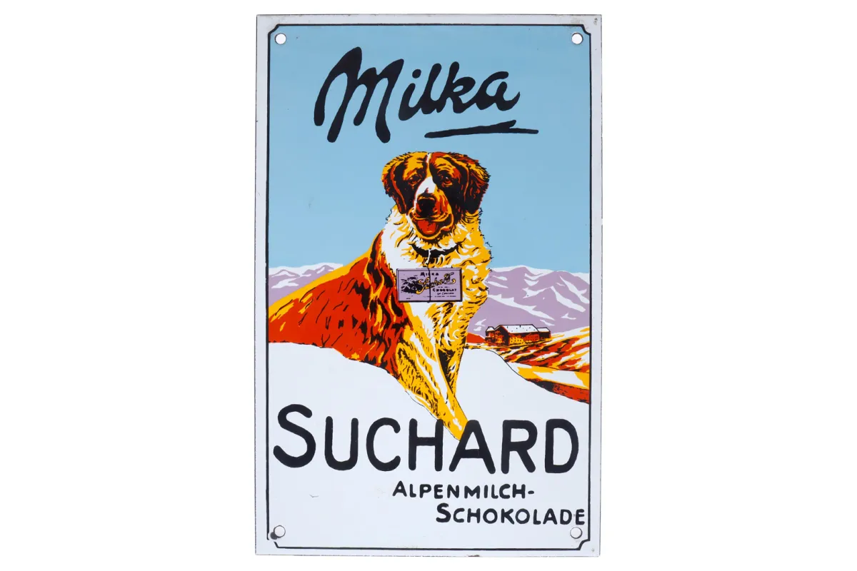 Replika tabliczki emaliowanej „Milka Schokolade”