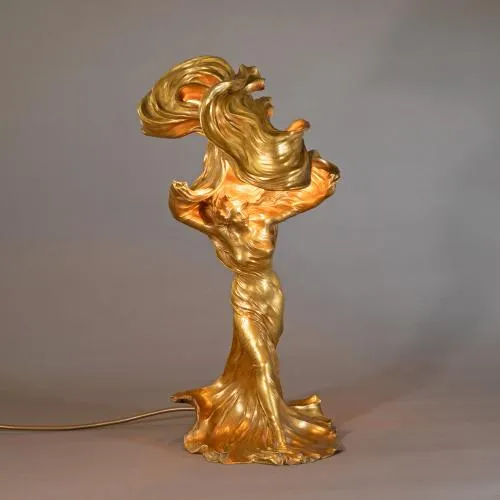 Raoul-François Larche – Table lamp 'La danse, la Loie Fuller', model for the Paris World's Fair, 1900