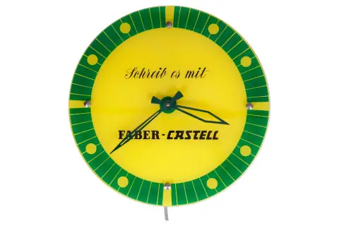 Elektrische reclamewandklok "Faber Castell"