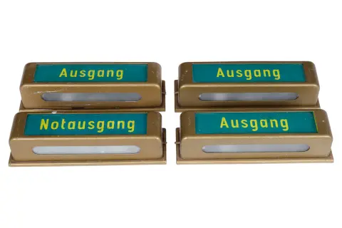 4 bioscoopverlichtingen "Uitgang" en "Nooduitgang"
