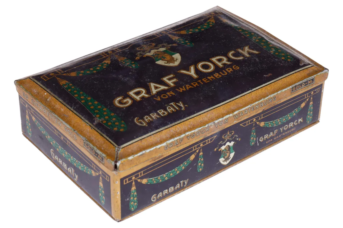 Plechová krabička na cigarety „Graf Yorck“