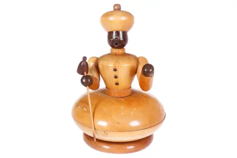 Oriental als wierookmannetje, 1 arm los, hout, H 22 cm
