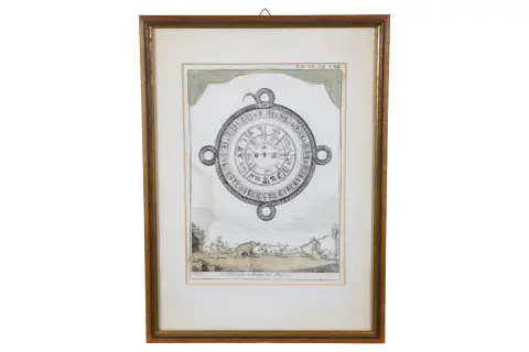 Kopergravure van de Azteekse kalender