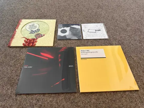 5 vinyl records / singles - rock, hip-hop (some picture-disc pressings)