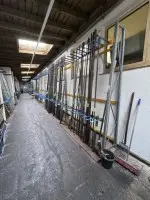 1 lot of shelves for upright storage of bar material, approx. 50 linear metres
