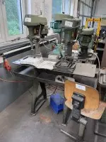 2 Flott bench drills with work table and swivel office chair