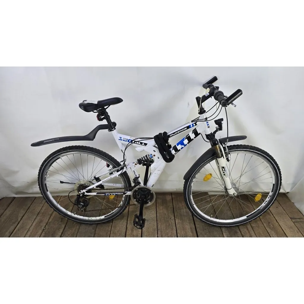Mountain bike, white, blue, black
