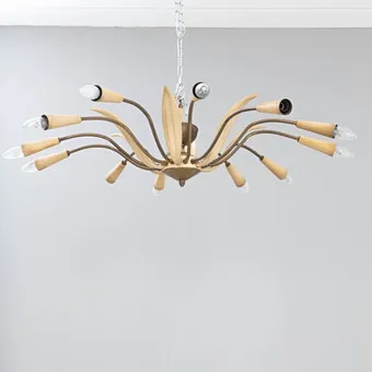 Stropní lampa z lakovaného kovu, 50. léta.