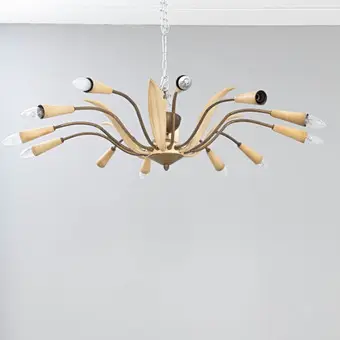 Stropní lampa z lakovaného kovu, 50. léta.