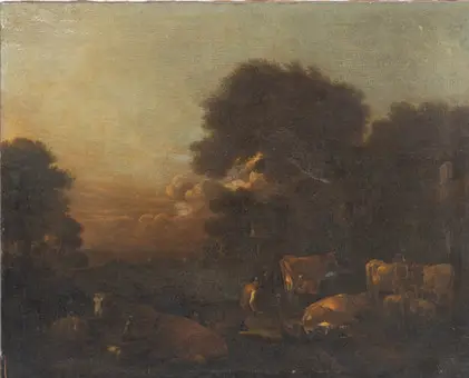 Holandská škola 18. století. Pastorální krajina.