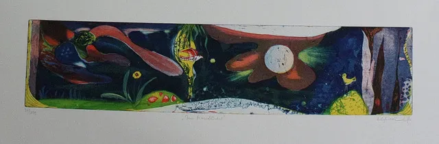 ELFRIEDE OTTO (1934). Litografia barwna, „Im Mondlichel”.