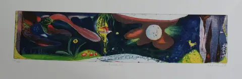 ELFRIEDE OTTO (1934). Litografia barwna, „Im Mondlichel”.