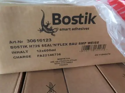 1 lot of sealant for construction and expansion joints, make Bostik, type H726 SEALNFLEX, approx. 28 boxes, of 12 x 600 ml