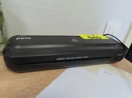 1 laminator, make Pavo, type A4 florida laminator, 265 W, max. width 230 mm, serial no. 2021030211